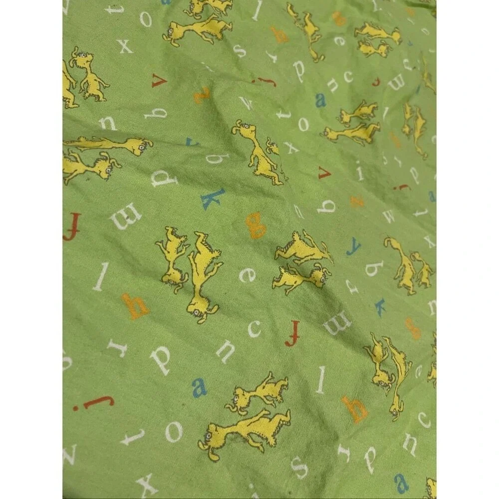 Dr.Seuss Nursery Fitted Green Crib Sheet for mattress  by Trend Lab